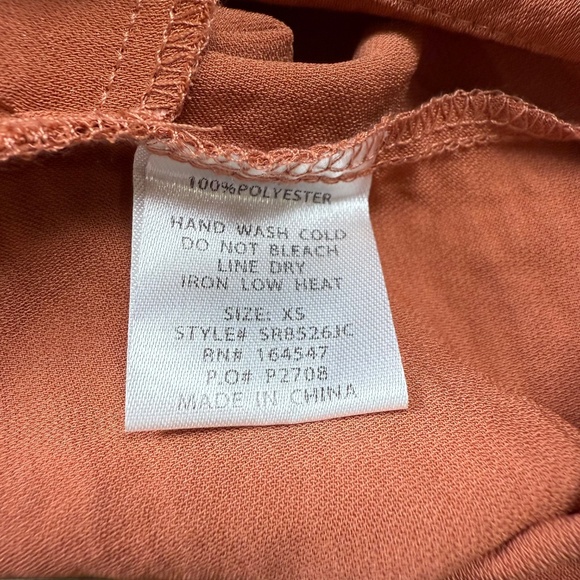 Flawless Women's Short-Sleeve Romper, Burt Orange Dressy, Boho, Fall, NWT XS - Picture 11 of 12